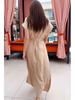 2025 Summer Women's Slimming Tie Waist Dress with Multi-button Design