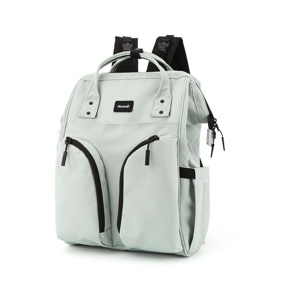 Miętowy plecak typu mommy bag z termicznymi kieszeniami - Himawari