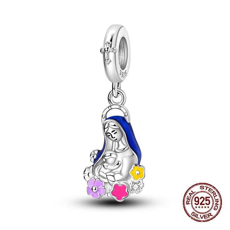 Original New Copper Prayer Virgin Mary Charms Beads Fit Necklace Bracelet Accessory Diy Jewelry For Women Gift