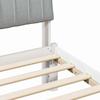Bed Frame in White and Light Grey 200 x 200 cm Solid Pine Wood