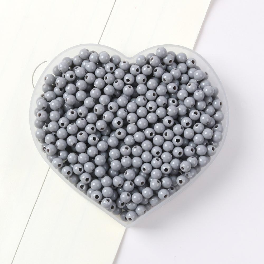 42-Color Acrylic Solid Color Round Beads Rice Beads Handmade Diy Beaded Loose Beads Bracelet Necklace Jewelry Material 3/4Mm
