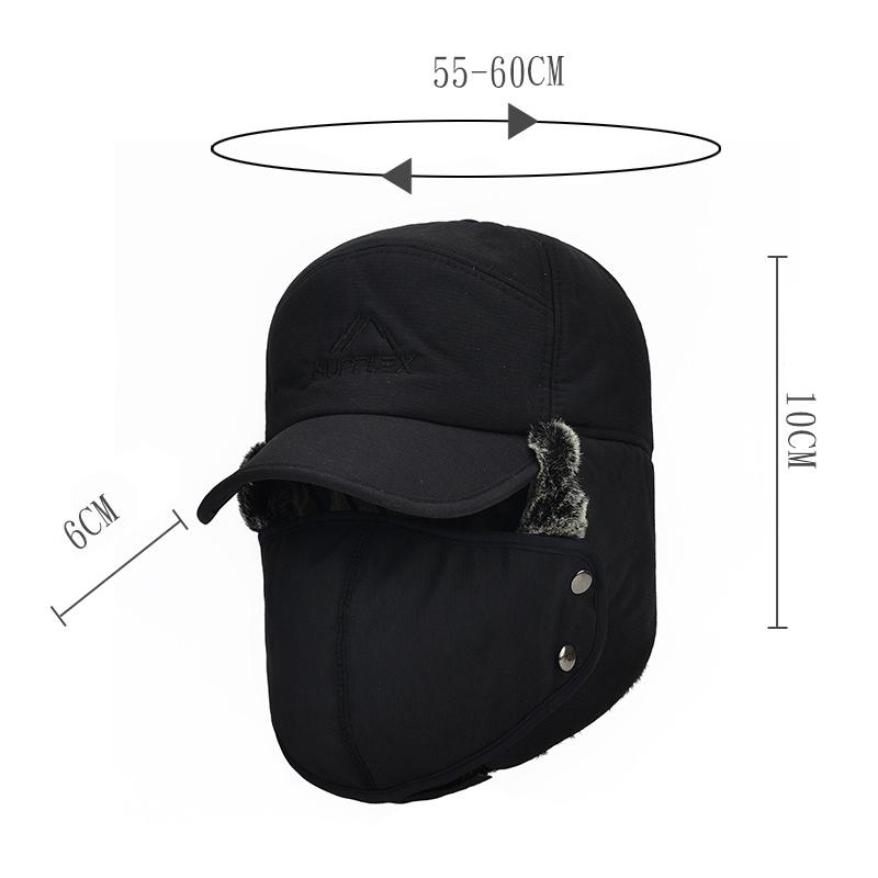 Pánská zimní bomber čepice Bavlněná čepice s ochranou uší Čepice tlustá zateplená čepice s rukávem čepice Skullies Beanies Ski Slouchy čepice