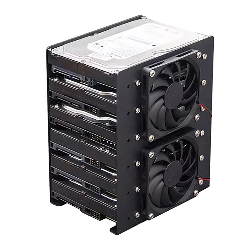 Chassis Integriertes 6F Mechanisches Festplattenhalterung Metall 6x3.5 Festplatten Übereinanderliegende Erweiterung Lüfterkühlung Für PC Gehäuse