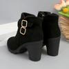 Damen Outdoor Bequeme Stiefeletten Sexy Mode Plateau Stiefel Schuhe Mode Dicke Hohe Absätze Stiefel