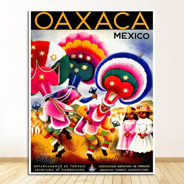 

Дорожные картины на холсте, винтажные настенные крафт-плакаты с покрытием, наклейки на стену, домашний декор, подарок, Мексика, тропический сад, коррида, без рамки 21*30cm