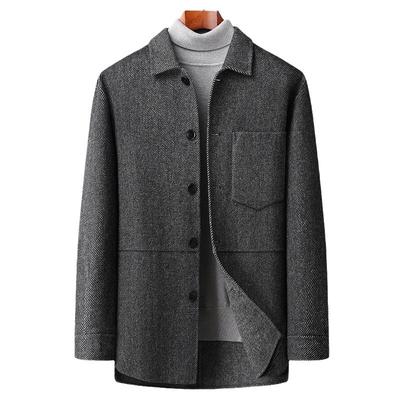 Autumn and Winter Coat Men's Medium and Long Coat Large Size Men's Clothing