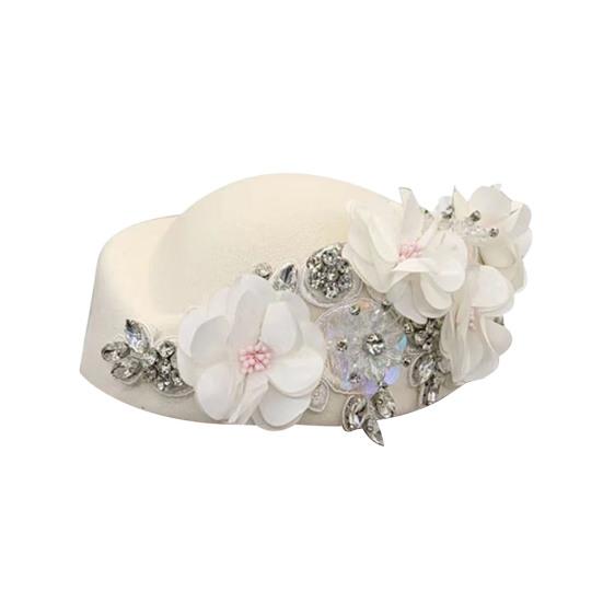 Teselskaphatt for kvinner jenter stoffblomst fascinatorhatt vintage cocktailparty pillbox-hatt rollespill bowler party-tilbehør