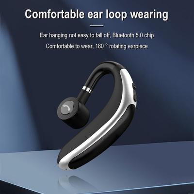 Mini Single Ear Bluetooth 5.0 Headset With Mic Car Business Wireless Earphone Ear Hook In-Ear Earbuds Nosie Reduction Clear Call