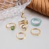 IF ME Modischer Grüner Kristallstein Ring Für Frauen Mode Böhmisch Goldfarben Tier Schlange Ringe Set Schmuck Geschenke