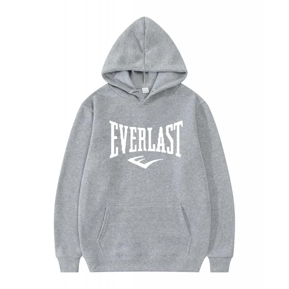 EVERLAST Men's New Spring and Autumn Leisure Comfortable Men's Hooded Sports Shirt, Slow Running Street Leisure Pullover