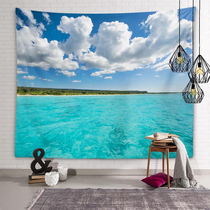 Nature Beach Scenery Art Tapestry Turtle Tapestry Wall Hanging Decor Backdrop Cloth Living Room Bedroom Home Decor Tapestries