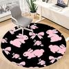 1pc Bunny Floral Office Round Area Rug,  Mat Suitable ForOffice, Under Office Chairs Bedroom Living Room Home Decor, Room Deco