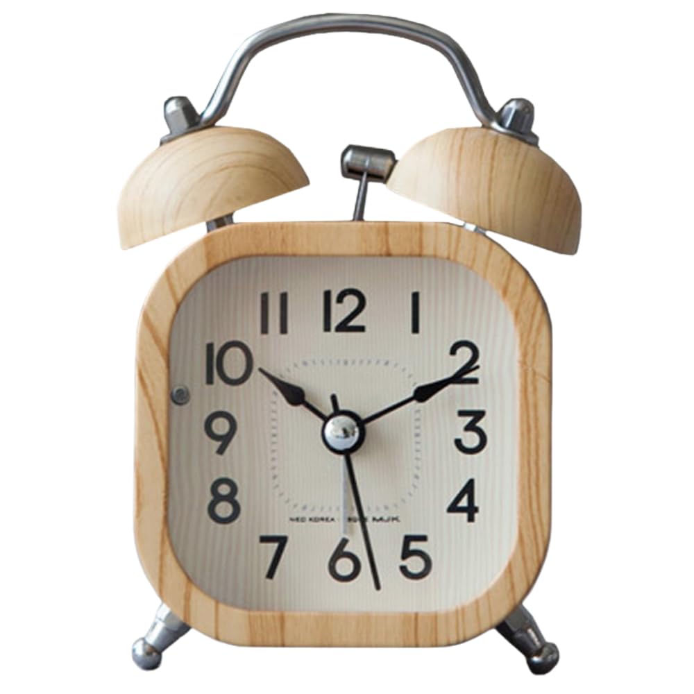 

ideamall Alarm Clock, Table Clock, Alarm, Nordic, Antique, Analog Clock, Wood Grain