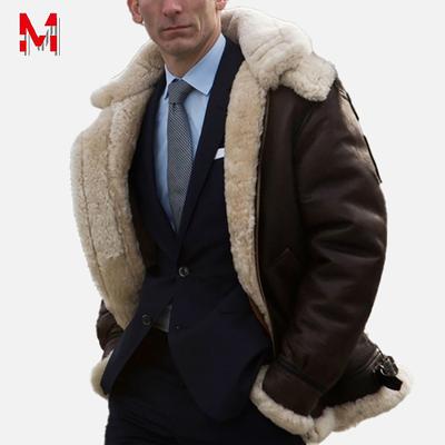 Men Fashion Faux Fur Hooded Coats Winter Warm Plus Velvet Thick Locomotive Jacket