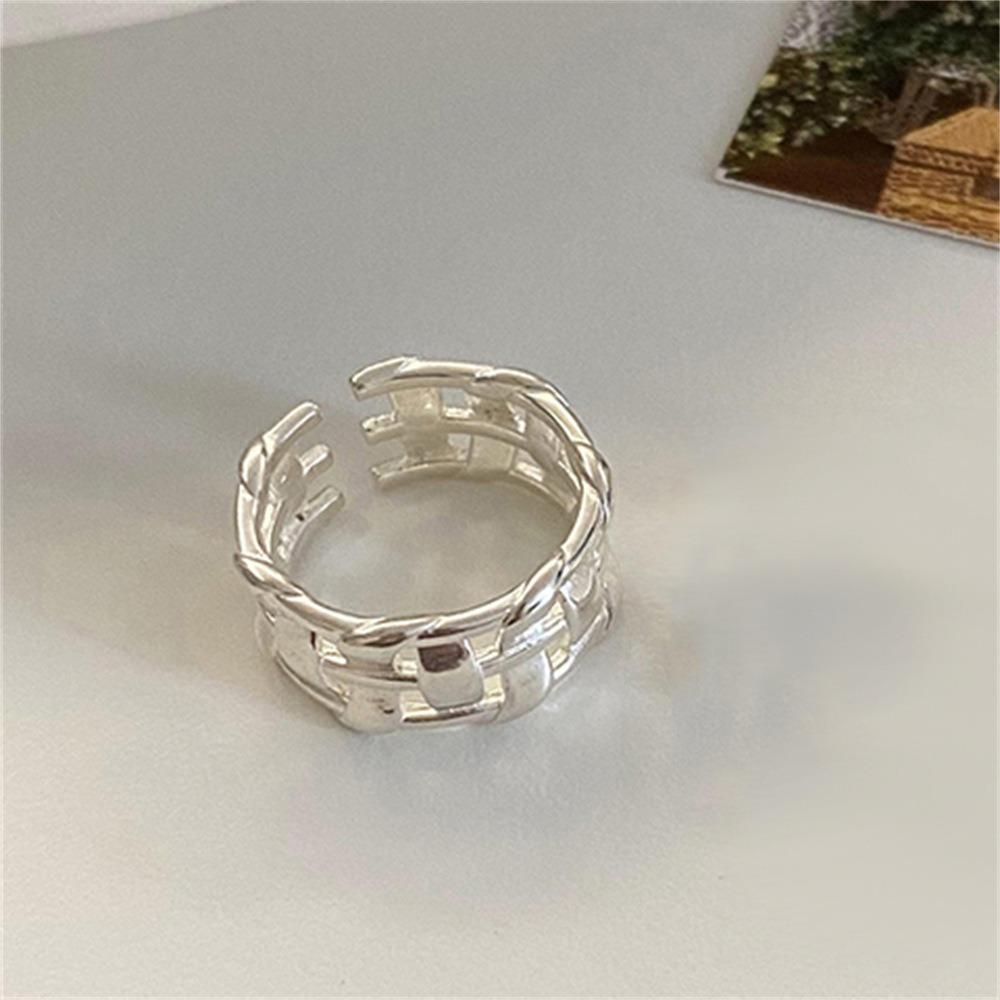 Brushed Plain Ring, Female Niche Light Luxury, High Sense, Irregular Index Finger Ring, Can't Lose Color, Ring Tide
