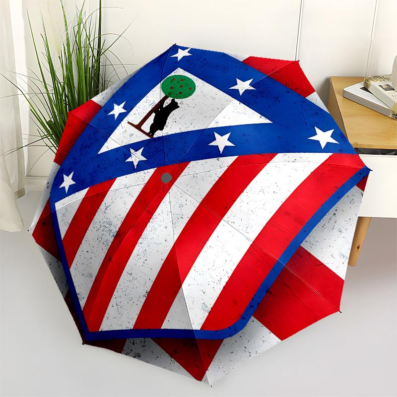 

American Flag, Bear- Automatic Opening and Closing, 8-rib Structure Portable Umbrella, Suitable for Men and Women in All Seasons - Perfect G