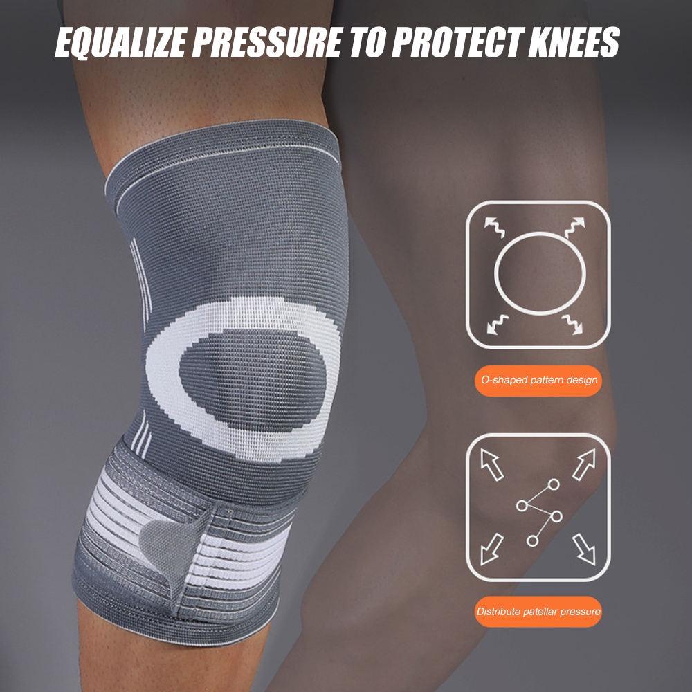 1 Pezzo Maniche a Compressione Sportive per Ginocchia con Cinghia Ginocchiera di Supporto per Corsa Jogging Pallacanestro Artrite Sollievo dal Dolore Articolare
