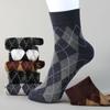 1/3/5/10 Pairs Men Checkered Pattern Socks Korean Style Fashionable Versatile Retro Socks Comfortable Casual Medium Length Socks