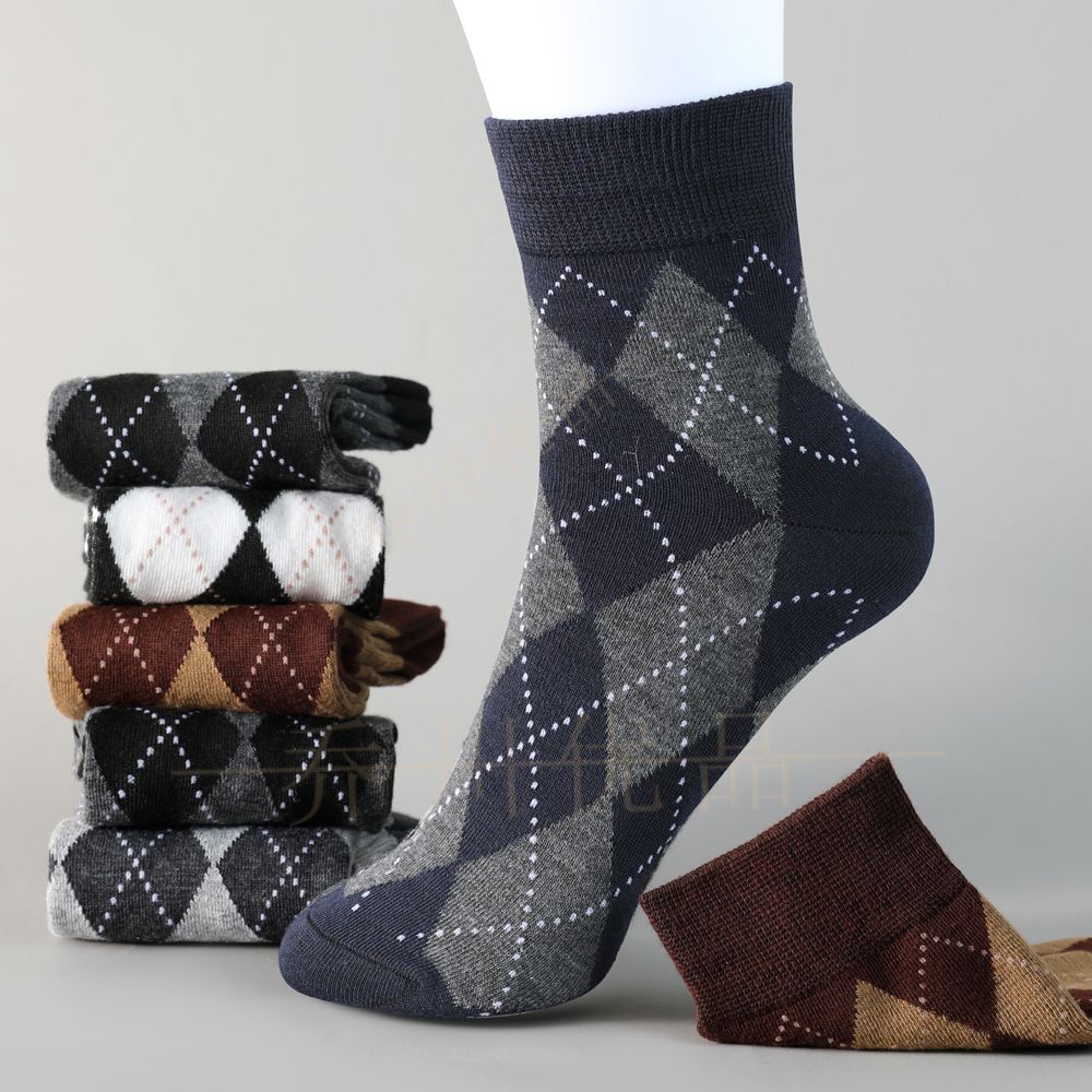 1/3/5/10 Pairs Men Checkered Pattern Socks Korean Style Fashionable Versatile Retro Socks Comfortable Casual Medium Length Socks