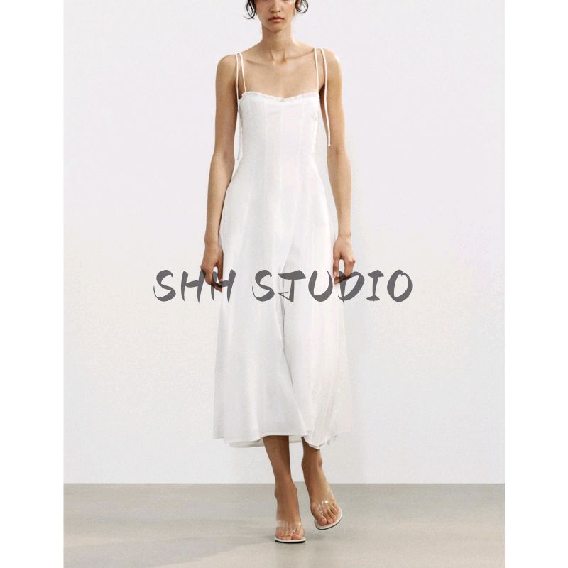 Summer New Women Clothes Laminated Decorative Poplin Midi Dress 3152317 3743035 8216035