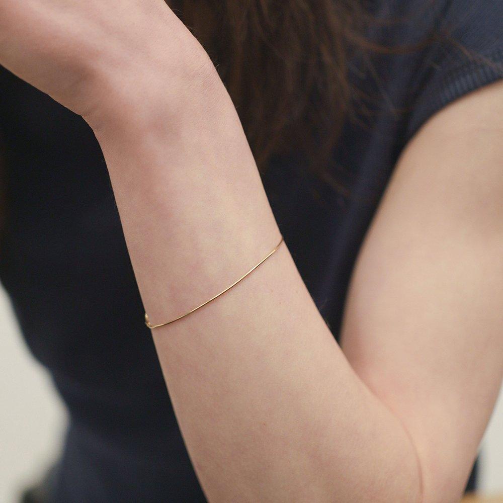 [Genuine Product from Headquarters / Silk Pouch Shopping Bag Included] 14K Gold-filled Silver Snake Bracelet