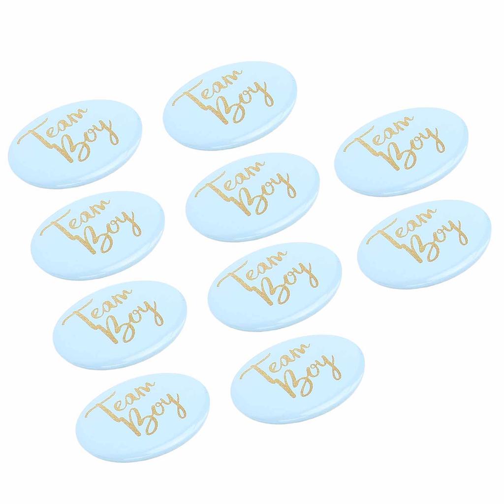 10Pcs Gender Reveal Button Pins Tinplate Baby Shower Party Favors Decoration Supplies