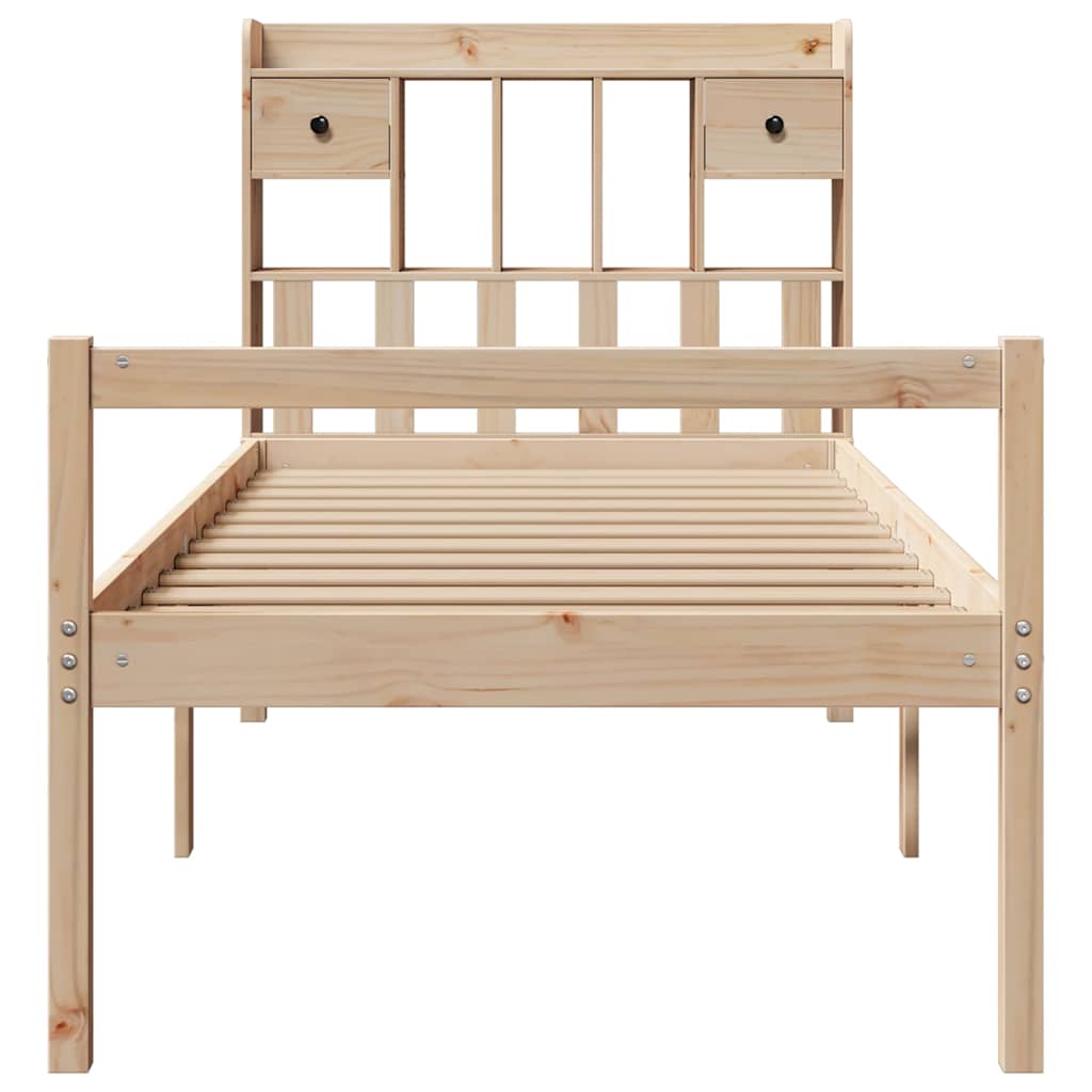 Bookshelf Bed without Mattress 75 x 190 cm Solid Pine Wood
