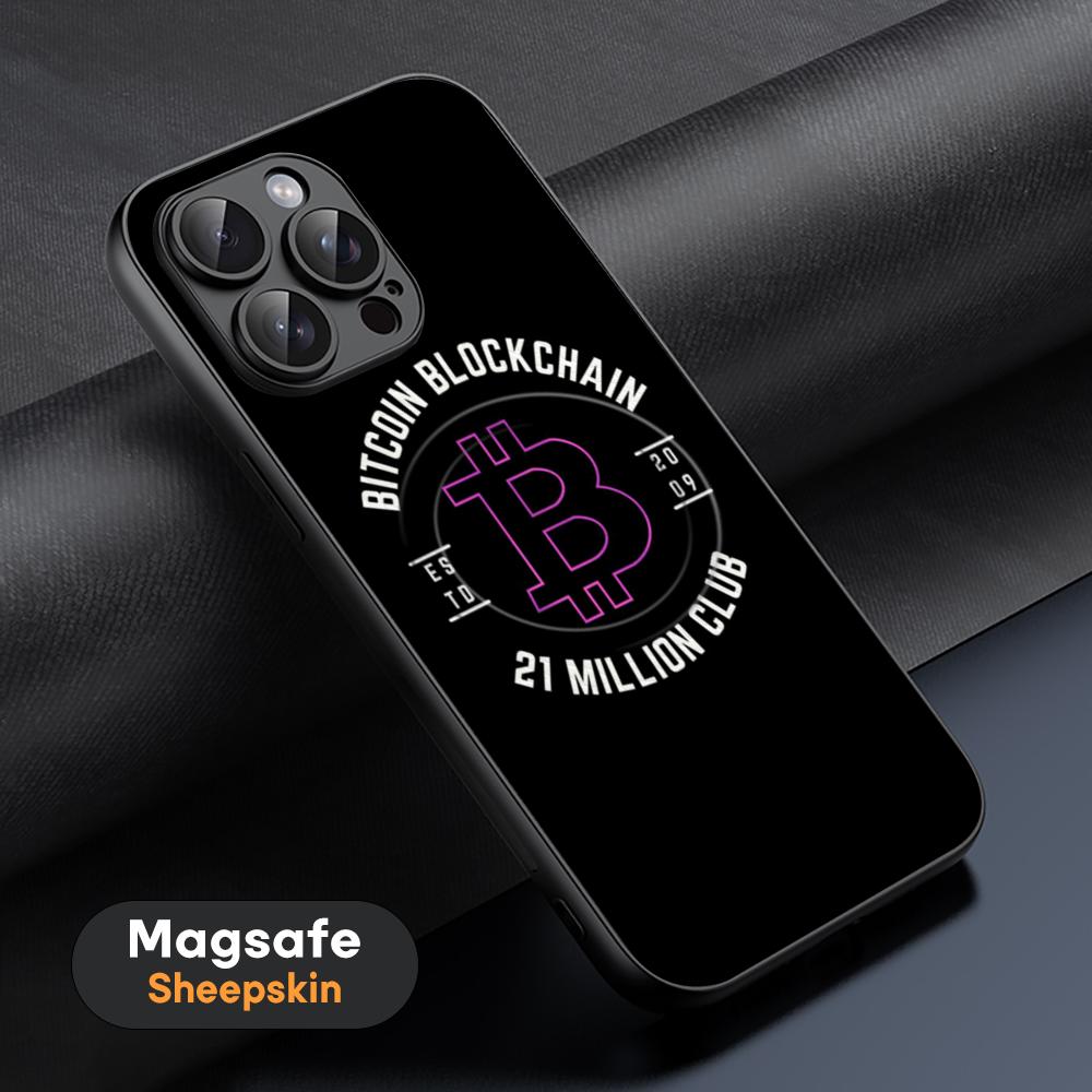 

Bitcoin BTC Stylish cool design Phone Case For iPhone 16 15 14 13 12 11 Plus Pro Max High-end Luxury Magsafe Sheepskin iPhone 16 Pro