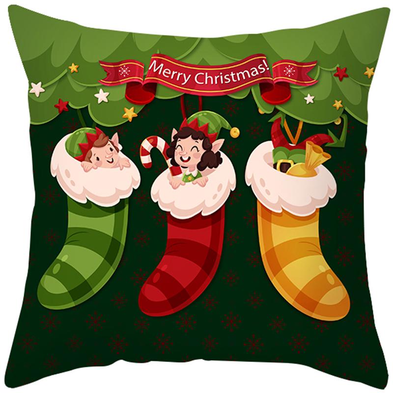 Față de pernă de Crăciun Sofă Dormitor Cameră Anul Nou Decor Acasă Vesel Sărbătoare Cadou 45x45 cm