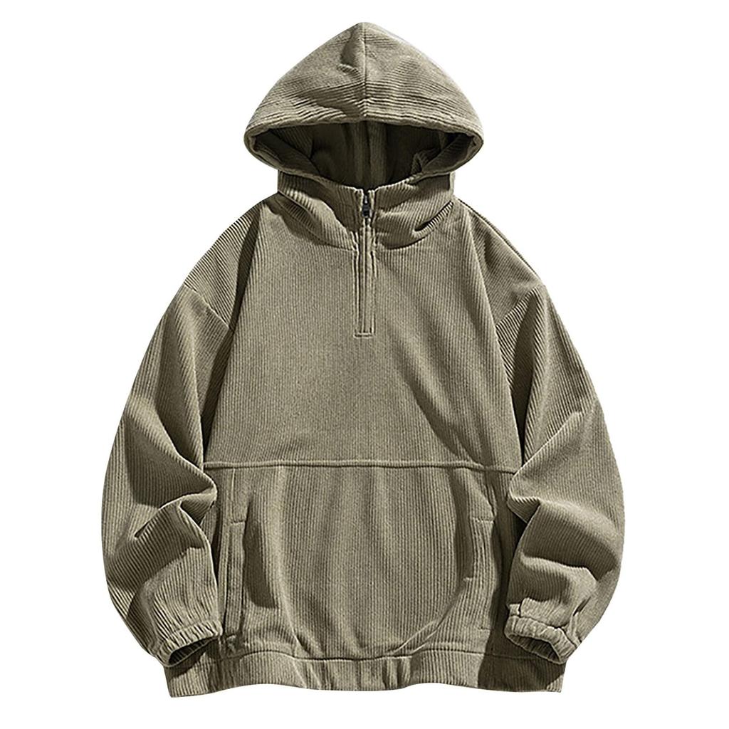 Herren 1/4 Zipper Kapuzenpulli Modische Gestreift Hoody Oversize Outdoor Sweatshirt Lightweight Kapuzenjacke Langärmliger Hoodie Elegant Einfarb