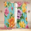 Flache Druckvorhänge Ohne Stange Florales Rosenstraußmuster Modische Gardinen für das Neue Jahr Gardinenset mit 2 Stück Modern Hergestellt Polyester