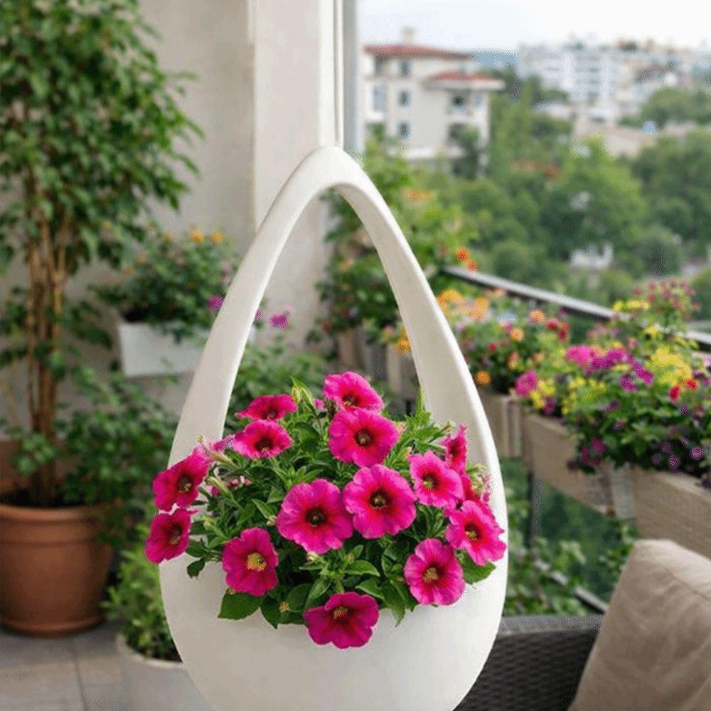 Thickened Hanging Flower Pot Chain Hooks Large Capacity Hanging Planter Decorative Breathable Plastic Flowerpot Garden