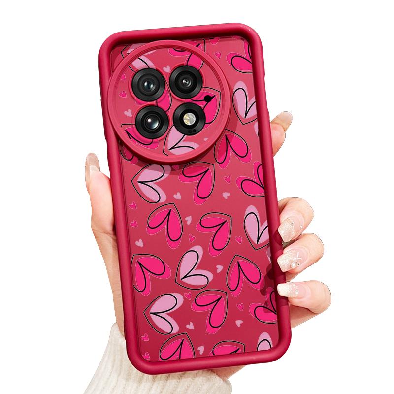 Hand Drawn Heart-shaped Pattern Case For OnePlus 15 13 13T 12 Shockproof Bumper Soft Silicone Cover For Oneplus Nord 5 13R 12R 11R 5G