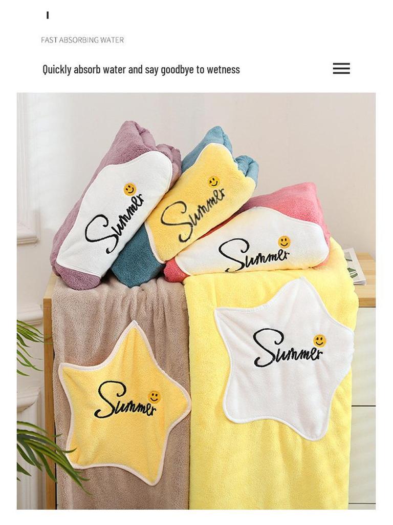 Top Star Pocket Absorbent Girls' Wearable Bath Towel Skirt - Soft Coral Fleece Bathrobe