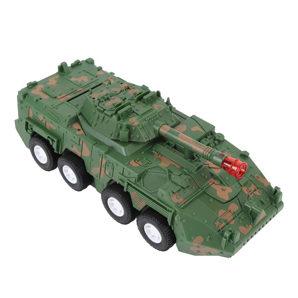 Transforming Tank Toy with Light Sound Rotating One Button Deformation Camouflage Tank Truck Toy