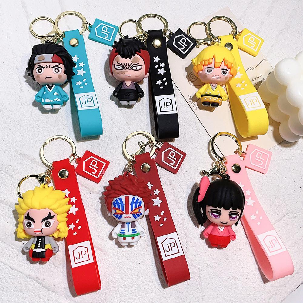 Adorable Demon Slayer Keychain Cute And Playful Plastic Figure For Car Decoration