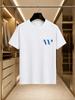 2026 New Arrival 100 Cotton Tshirt Minimalist Blue W Letter Small Logo Left Chest Print Luxury Crew Neck Basic Casual Short Sl