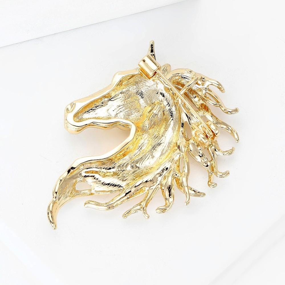 Unisex Design Horse Head Brooches Luxury Glossy Horse Brooches New Brooches Jewelry  New Year Gifts