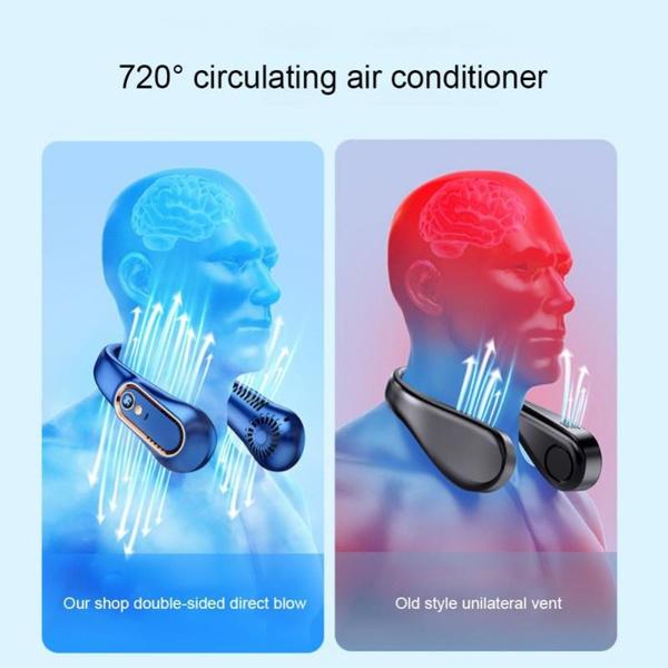 Přenosný ventilátor na krk Závěsný chladič vzduchu Elektrické ventilátory Bezlopatkové dobíjecí ventilátory chlazení ventilátoru Nákrčník Venkovní cestovní ventilátor bez lopatek