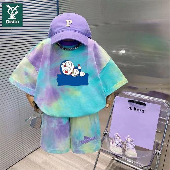 Jungen Astronauten-Print Sommer 2024 Zweiteiler: Kurzarm-T-Shirt & Vielseitige Shorts