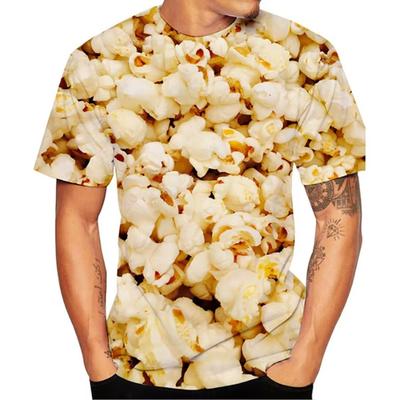 Popcorn T-shirts Imprimés en 3D Drôles Vêtements Homme Femme Été T-shirt Manches Courtes Enfants Tendance Décontracté Y2k Streetwear Hauts T-shirts