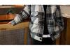 Unisex Retro Plaid Woolen Long-Sleeve Shirt Jacket for Autumn