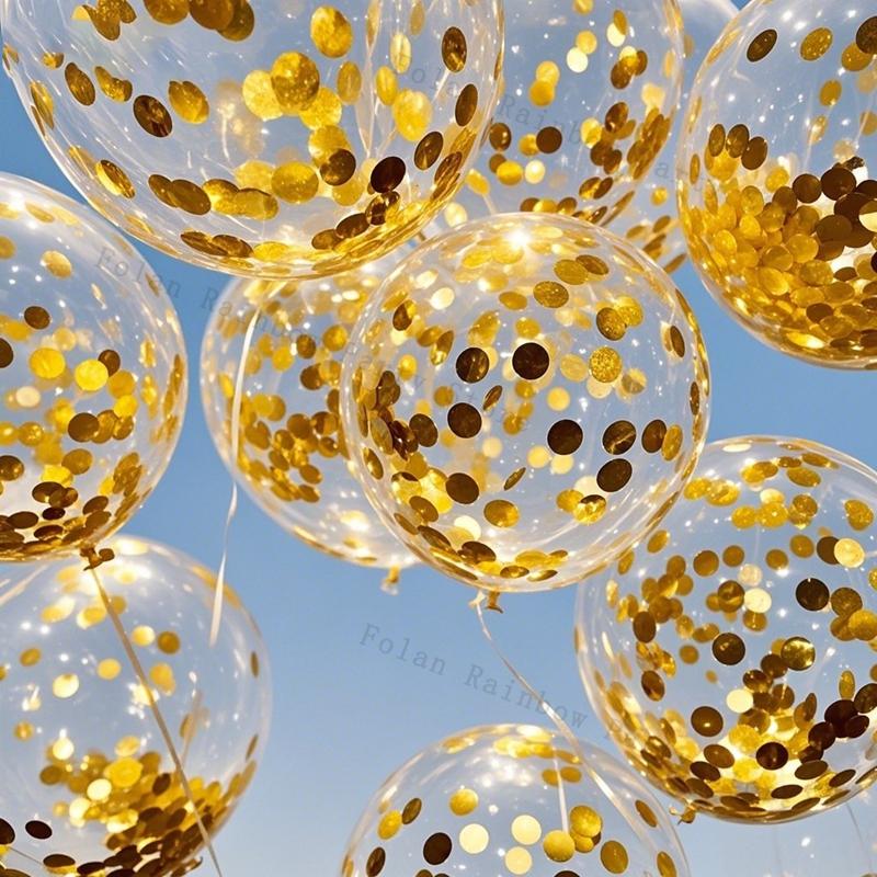 10/30/50/100Pcs 1012 Inch White Golden Balloons Pastel Ballon Golden Confetti Balloons For Birthday Weddings Anniversary Party 5