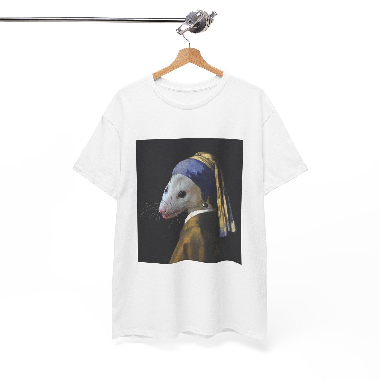 Opossum with Pearl Earring T-Shirt 2XL