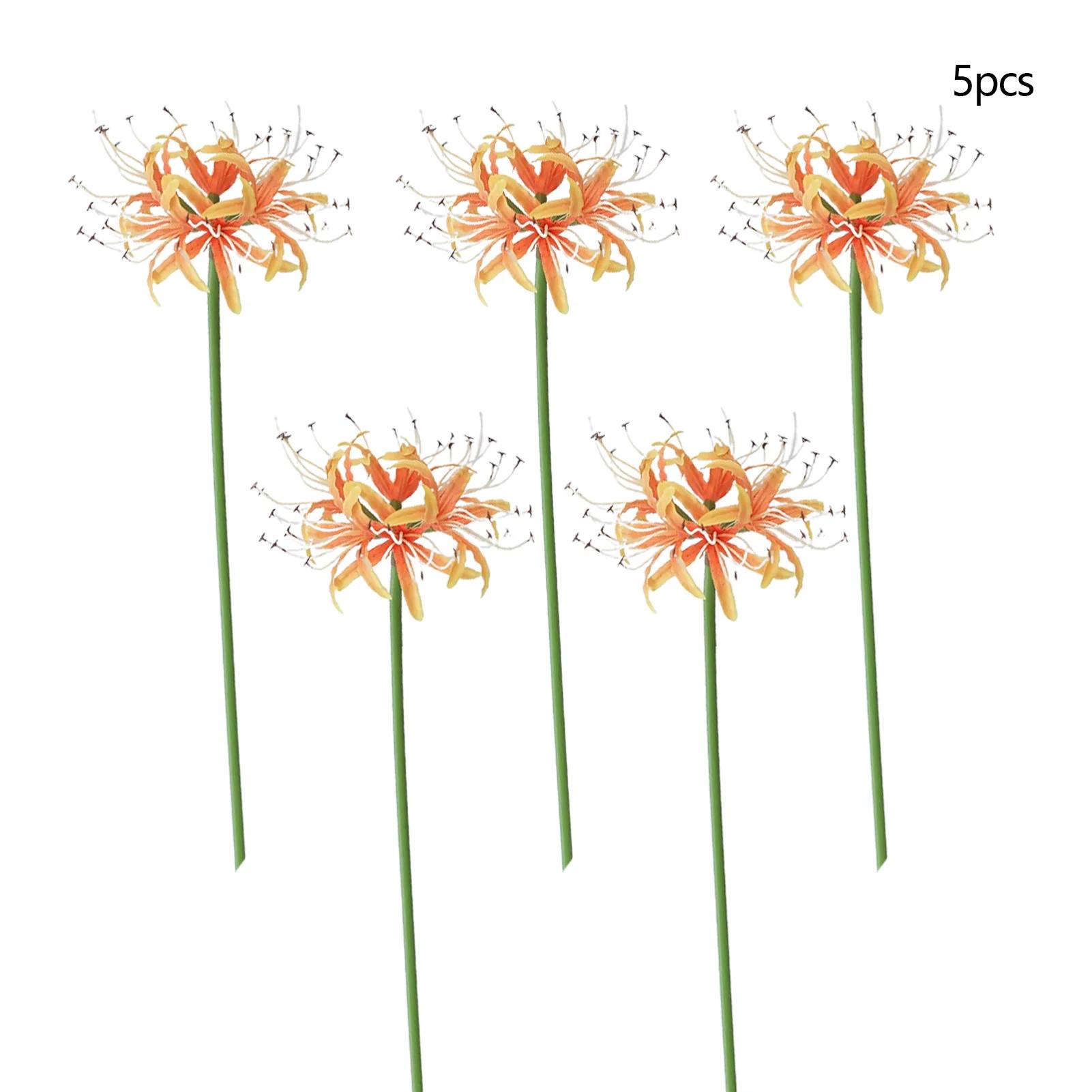 

5pcs Higanbana Flower Branch Silk Fake Flowers For Home Garden Decor Flores Artificiales Manzhu Shahua Simulation Flower