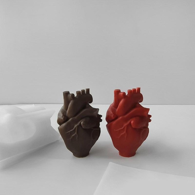 Künstliche Herz-Kerzenformen, Herz-Harzformen zur Herstellung von Kerzen, Seife, Muffins, Schokolade, Fondant, Dekorationen, Backen