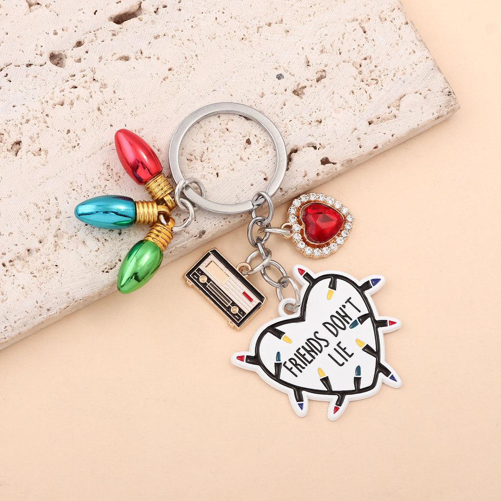 Stranger Things Keychain Heart Light With Magnet Tape Friendship Gift For Teens