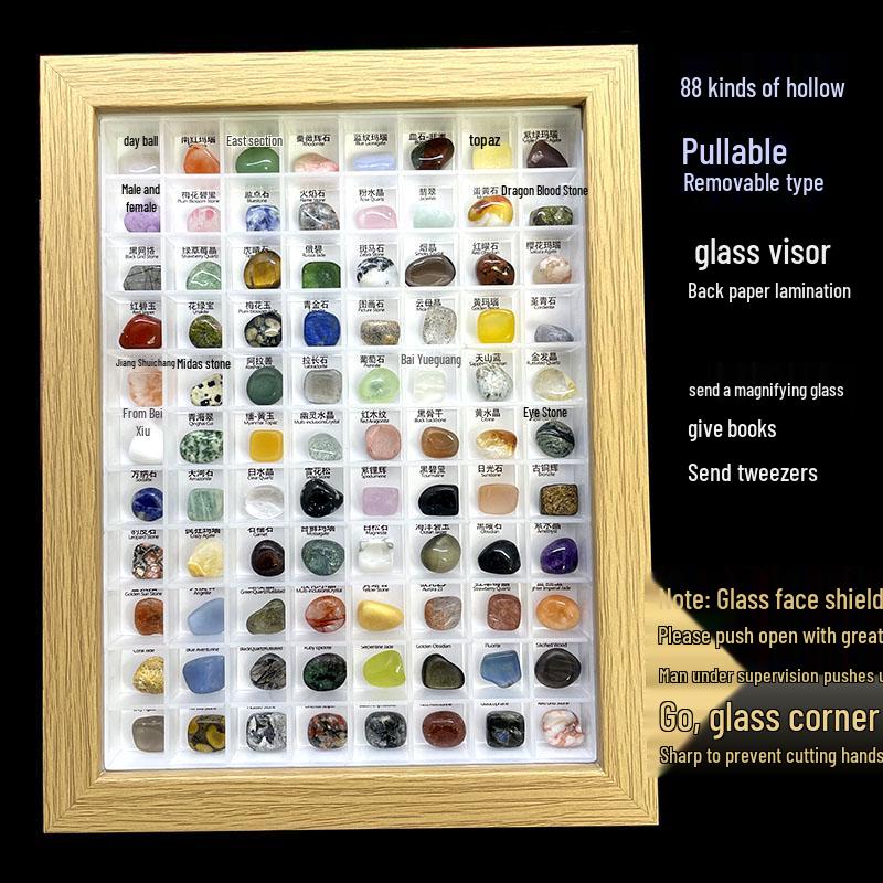 Natural Crystal & Mineral Specimen Box - Raw Stones for Children's Exploration & Learning (36-80 Varieties)