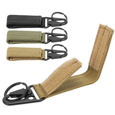 Portachiavi da esterno con moschettone e cinturino a strappo ad anello, gancio a moschettone, anello portachiavi, clip, fibbia appendino