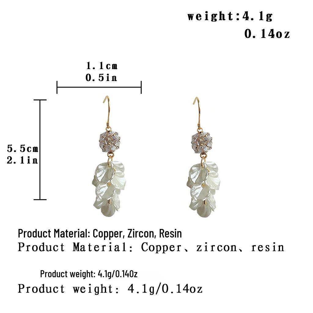 Elegant Silver Needle Tassel Earrings: French Pastoral Style with Zircon Details